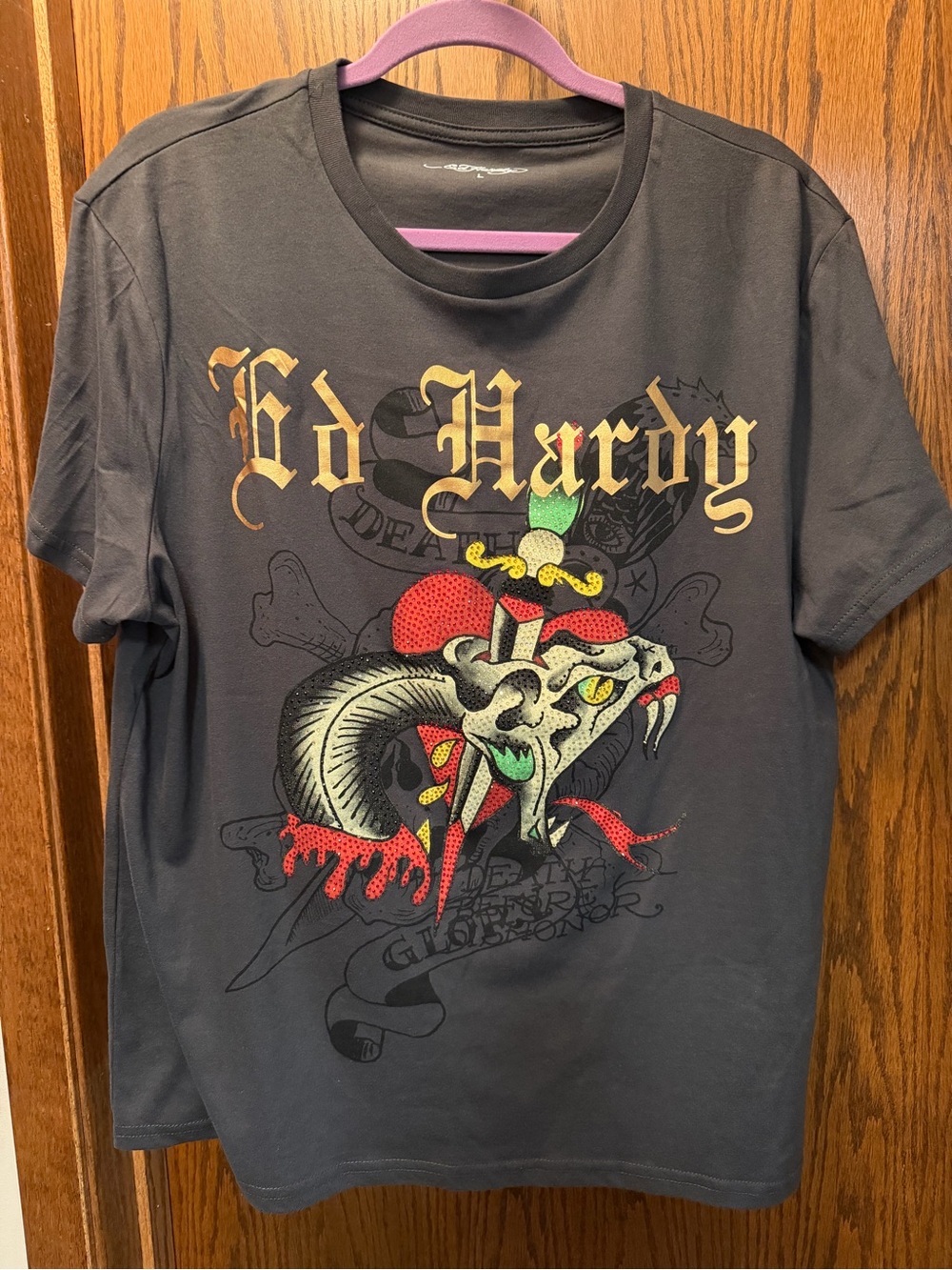 NWOT Ed Hardy T-Shirt w/ Beaded Details - Size L
